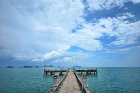 Bridge filed sea. concrete longの写真素材