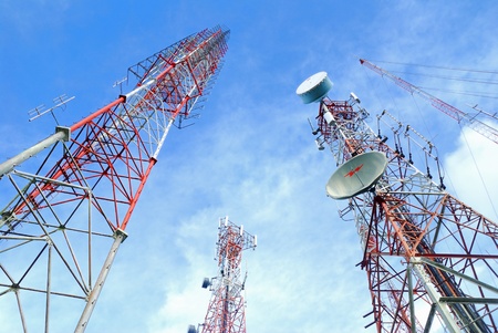 Antenna TV It is characterized by high towers made ??of steel. Used to transmit television signals.の写真素材