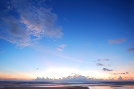 Sky after sunset. A beautiful red and blueの写真素材