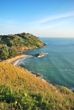  cape to promthep high aerial sea view in phuket island の写真素材