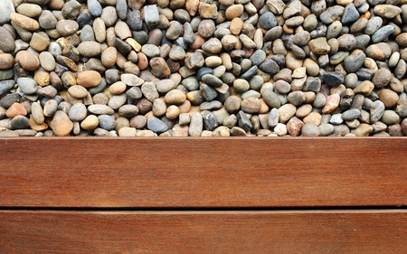 pebble stone and wood textureの写真素材
