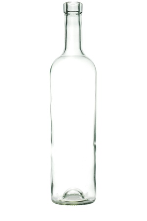Glass bottle with a white liquid. The materials can be recycled の写真素材