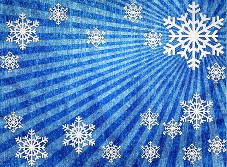 snowflakes on stripe blue jean texture for backgroundの写真素材