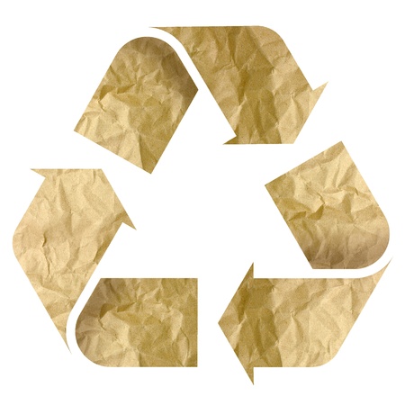 Recycle Logo From Recycle Paper with Clipping Path の写真素材
