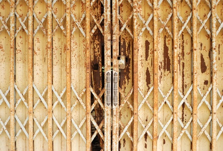 The old Rusty steel doorの写真素材
