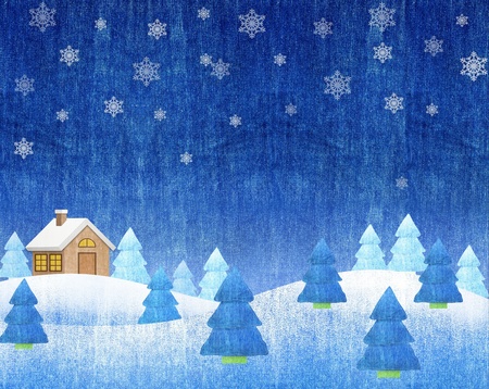 Winter landscapes blue jean craftの写真素材