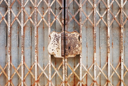 The old Rusty steel doorの写真素材