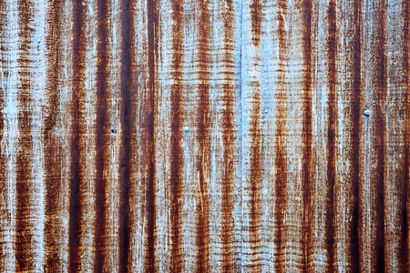 A rusty corrugated iron metal fence Zinc wallの写真素材