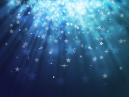 blue star bokeh abstract light backgroundsの写真素材