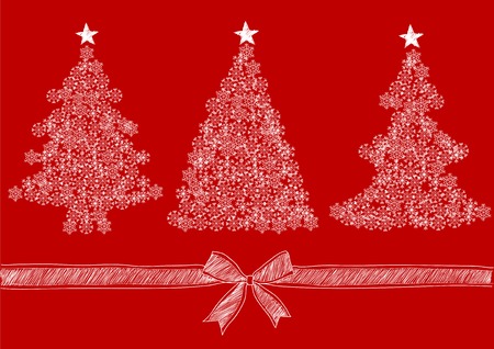 illustration of Christmas tree Sketch Doodles,Hand Drawn Vector のイラスト素材