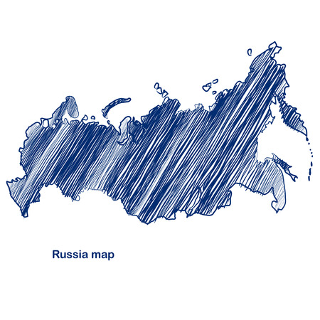 Russia map hand drawn backgroundのイラスト素材