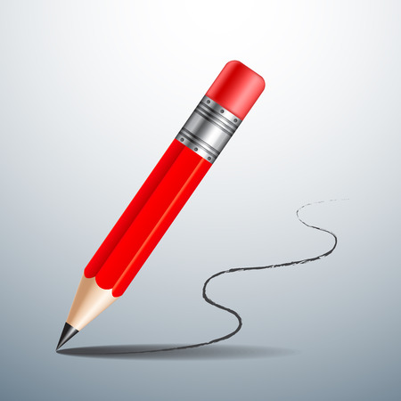 red pencil vector illustrationのイラスト素材