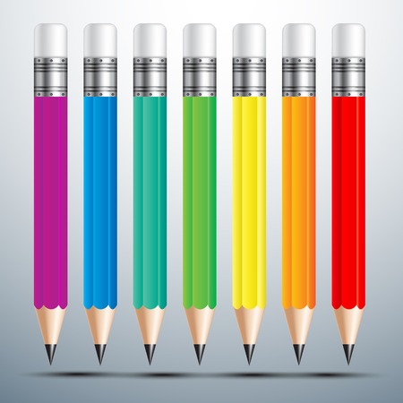  colorful pencil set vector illustrationのイラスト素材