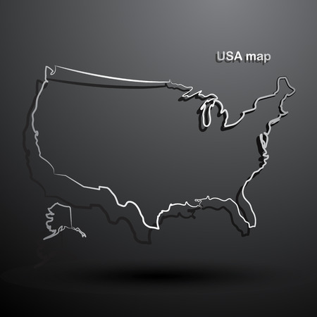 USA map hand drawn background vector,illustrationのイラスト素材