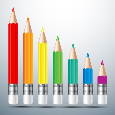 colorful pencil set のイラスト素材
