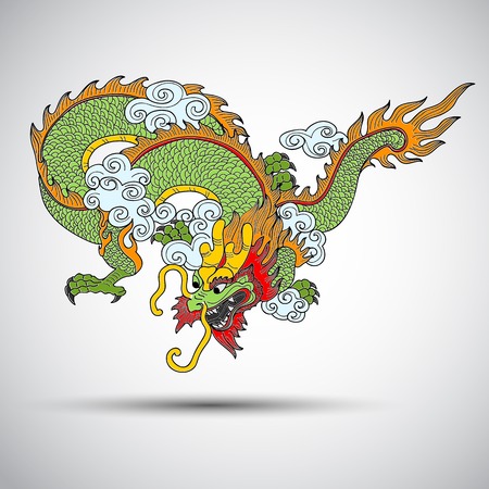 Illustration of Traditional chinese Dragon ,vector illustrationのイラスト素材