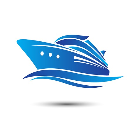 Cruise Ship with ocean liner illustrationのイラスト素材
