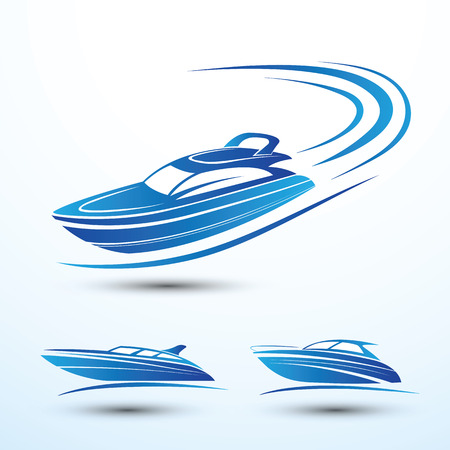 Speed boat symbol set vector.illustrationのイラスト素材