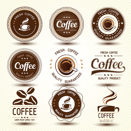 coffee label concept background ,vector illustrationのイラスト素材