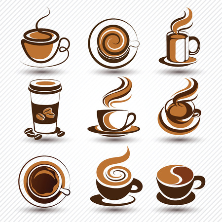 coffee cup set vector,illustrationのイラスト素材