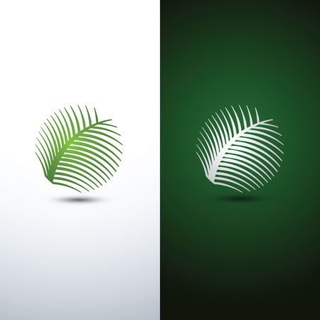 Green Circle palm Tree design. eco concept.Illustration.のイラスト素材