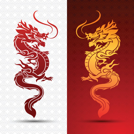 Illustration of Traditional chinese Dragon ,vector illustrationのイラスト素材