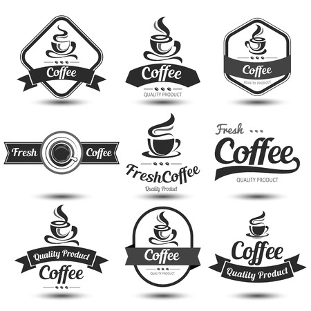 coffee badges and label design icon set , vector illustrationのイラスト素材