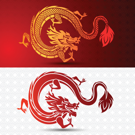 Illustration of Traditional chinese Dragon ,vector illustrationのイラスト素材