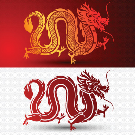 Illustration of Traditional chinese Dragon ,vector illustrationのイラスト素材