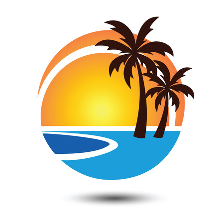 Summer holidays design Labels, Badges,emblem,vector illustrationのイラスト素材
