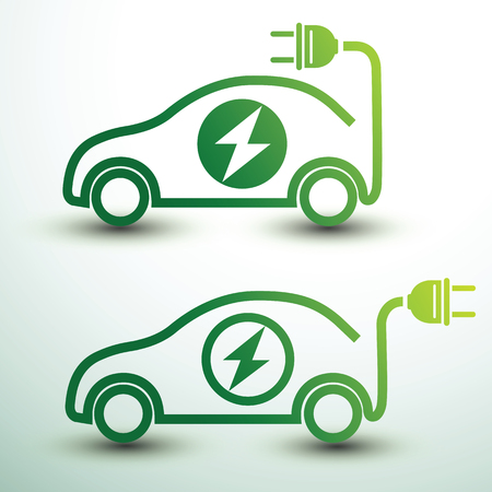 Electric car concept green drive symbol,vector illustrationのイラスト素材