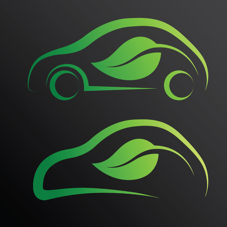 Eco car concept green drive with leaf symbol,vector illustrationのイラスト素材