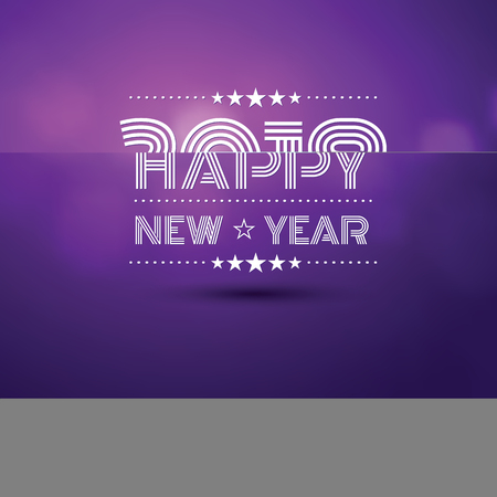 happy new year 2018 in violet bokeh blur pattern background ,vector illustrationのイラスト素材