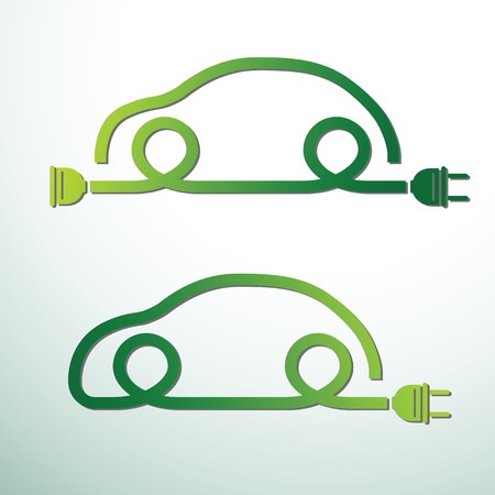 Electric car concept green drive symbol,vector illustrationのイラスト素材