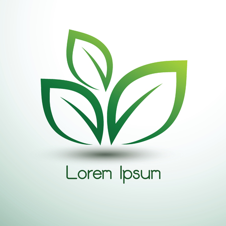Green leaf icon logo eco concept ,vector illustrationのイラスト素材