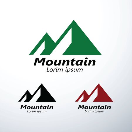 Mountains, peaks and logo design graphics icon symbol, vector illustrationのイラスト素材