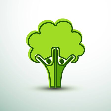 trees in the form of human green creative idea, vector illustrationのイラスト素材