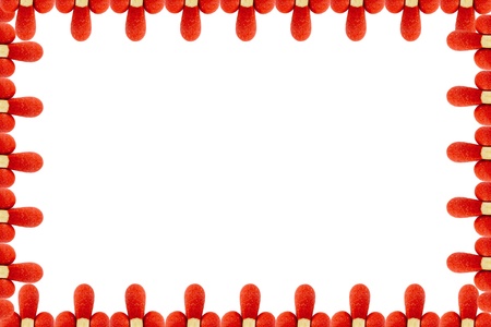 matchstick border on a white backgroundの写真素材