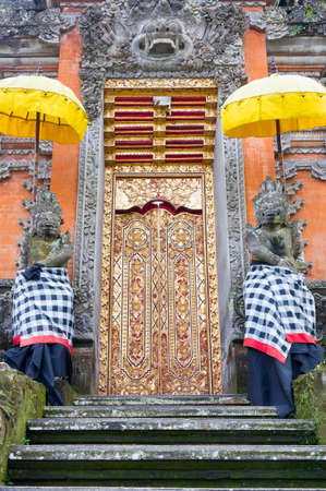 Ornate Entrance Door To Temple In Baliの写真素材