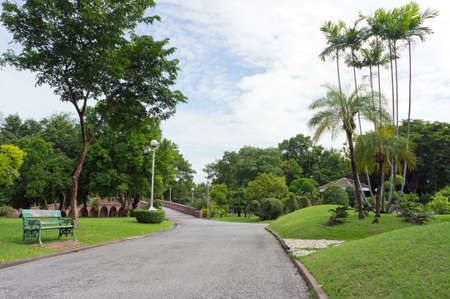 Foot path in Green Garden viewsの写真素材