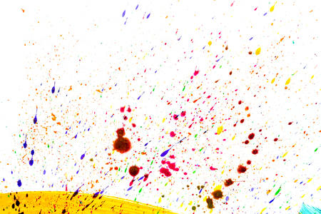 bright abstract paint drawing background with splashes for artist top view texture space for textの写真素材