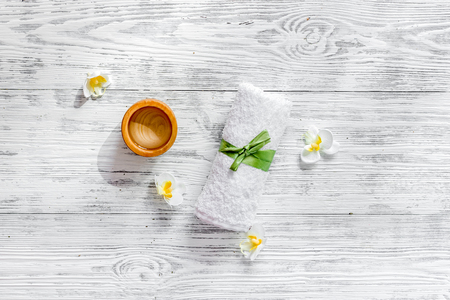 Organic skin care. Gel on wooden table background top view copyspaceの写真素材