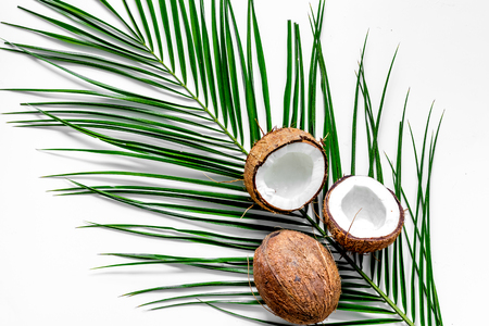 Appetizing cocount on white background top viewの写真素材