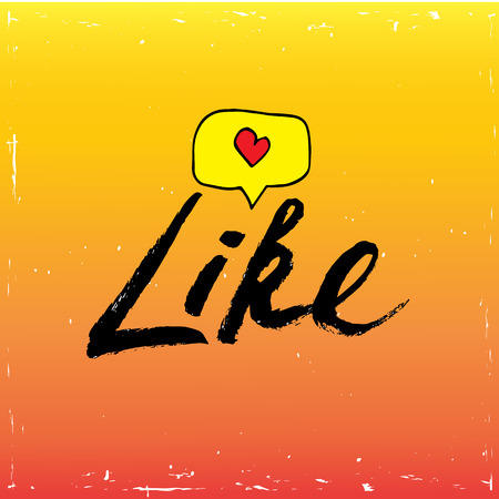 Thumb up social media icon on orange background.のイラスト素材