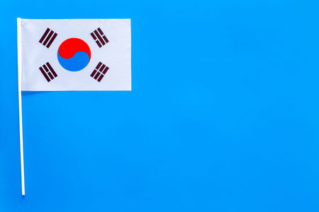 Korean flag concept. Small flag top view