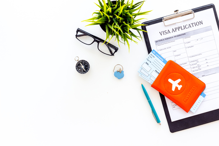 Preparing to travel. Legalize papers.の写真素材