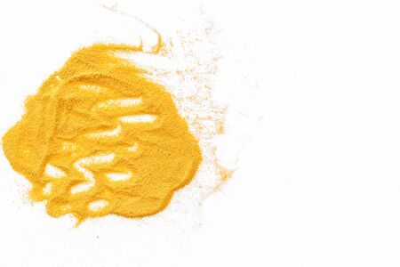 Abstract pattern with yellow sand texture on white background top view mock upの写真素材