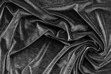 Abstract black fabric texture pattern top view mockupの写真素材