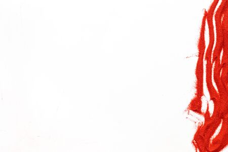 Abstract pattern with red sand texture frame on white background top view mockupの写真素材