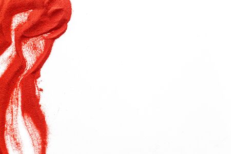 Blog or presentation background with red sand texture on white background top view space for textの写真素材